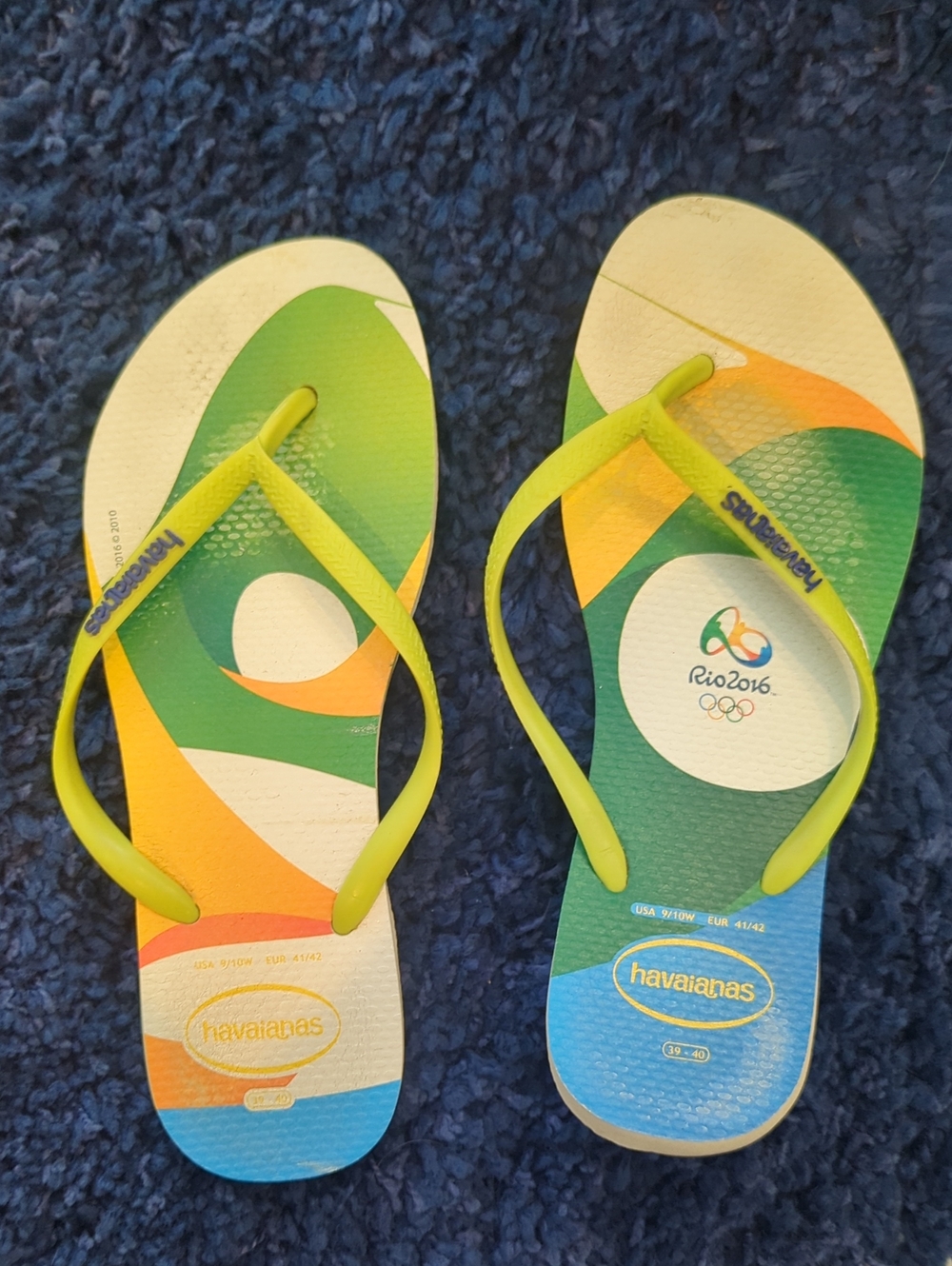 Havaianas Rio 2016 Olympic Green Yellow Blue Flip Flops